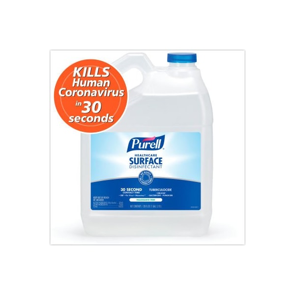 United Stationers Supply PURELL, Healthcare Surface Disinfectant, Fragrance Free, 128 oz Bottle, 4/Carton GOJ434004 - main